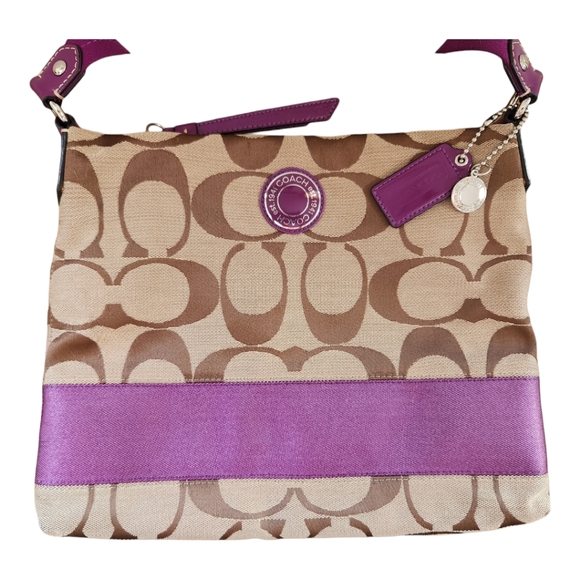 Coach Handbags - COACH Signature Canvas Crossbody Bag, Purple